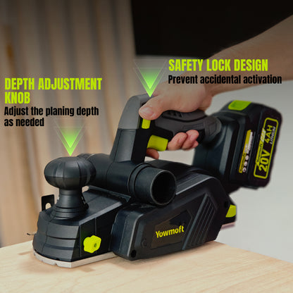 Yowmoft 20V C2X Series Cordless Planer BPC-2 Kit（with 4.0Ah battery and Charger）