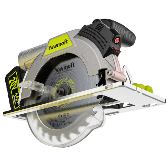 Yowmoft 20V 6-1/2‘’ Cordless Circular Saw CSC-165 Kit (with Battery and Charger)
